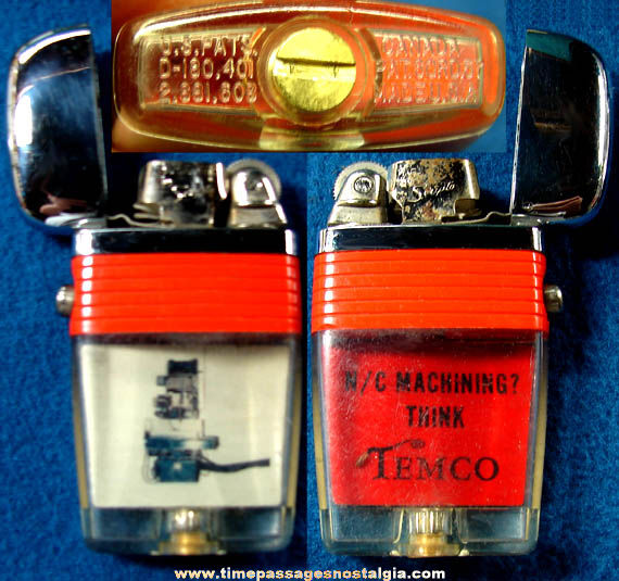 Old Temco Advertising Scripto Vu-Lighter Cigarette Lighter