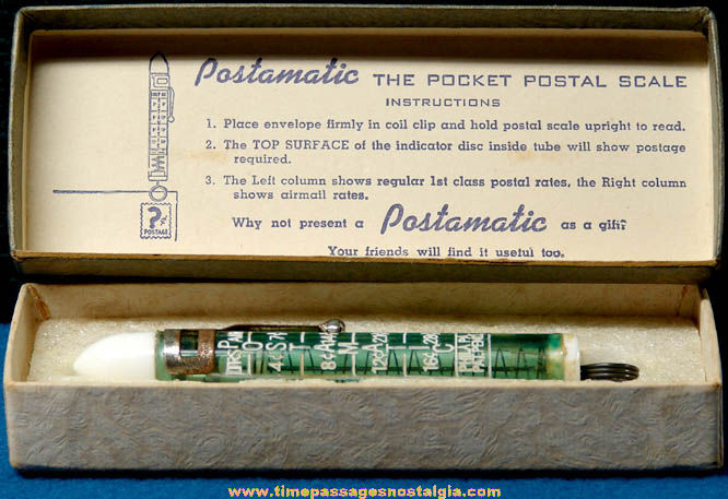 Old Boxed Postamatic Pocket Postal Envelope Scale