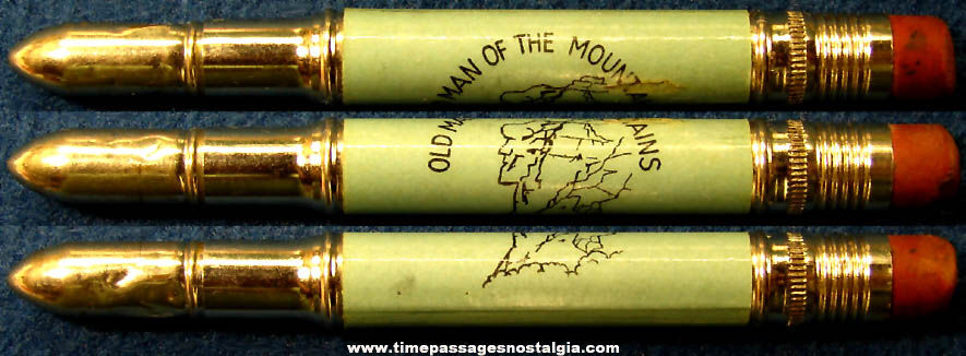 Old Man of The Mountains New Hampshire Advertising Souvenir Bullet Pencil