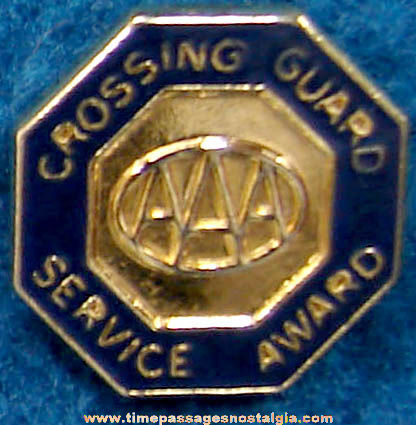 Old Enameled AAA Crossing Guard Service Award Pin
