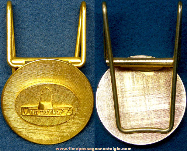 Old Unused Brass Metal Lee Trevino Golf Balls Advertising Premium Clip