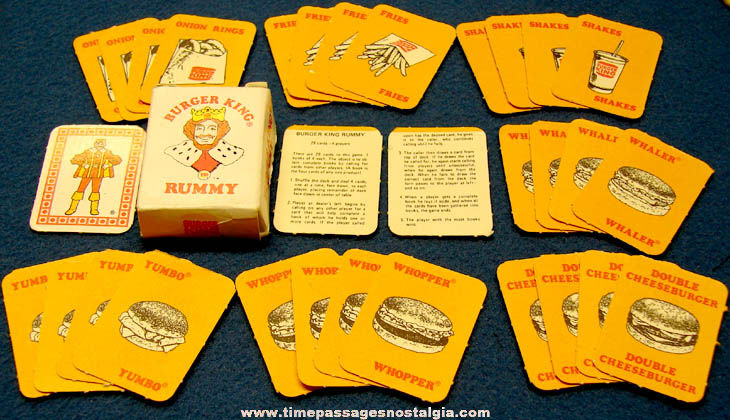 ©1978 Boxed Burger King Advertising Premium Miniature Rummy Card Game