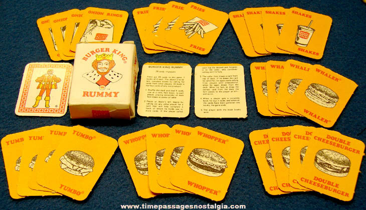 1978 Boxed Burger King Advertising Premium Miniature Rummy Card Game