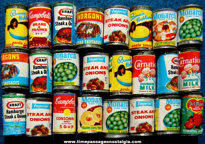 (24) Colorful Doll House Miniature Cans of Food Products