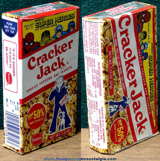 Unopened 1979 Cracker Jack Pop Corn Confection Marvel Super Heroes Box