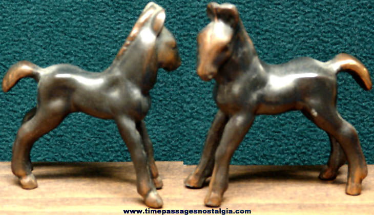 Old Solid Forged Copper Colt Horse Figurine