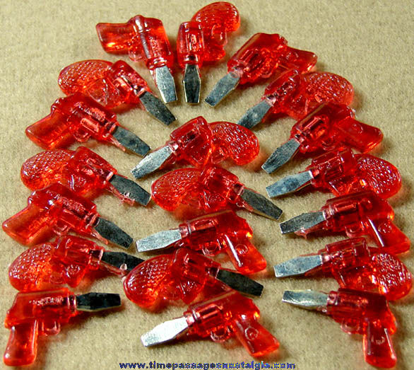 (20) Old Miniature Gum Ball Machine Toy Prize Screwdriver Gun Charms