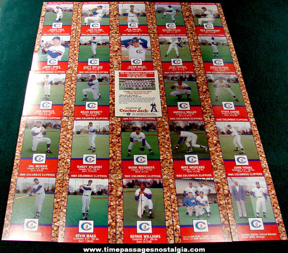 Set of (25) 1989 Columbus Clippers Cracker Jack Baseball Cards