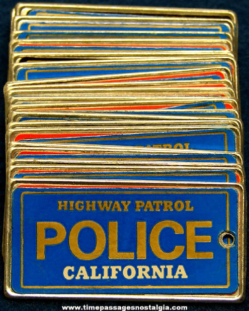 (50) Old Miniature Gum Ball Machine Toy Prize California Police License Plates
