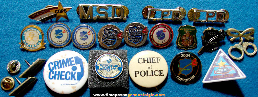 (20) Small Police Related Pins and Buttons