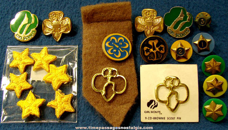 (20) Small Girl Scout & Brownie Uniform Related Items