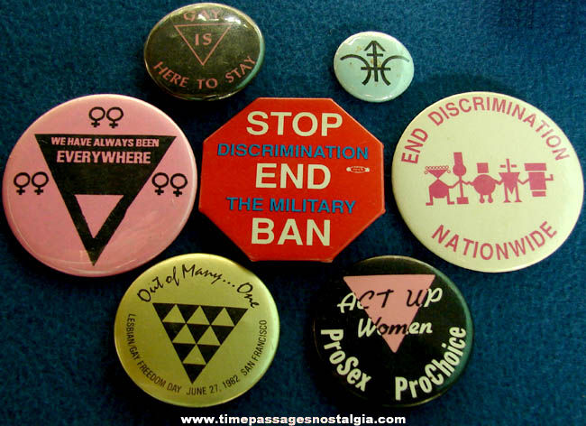 (7) Different Gay & Lesbian Protest Pin Back Buttons