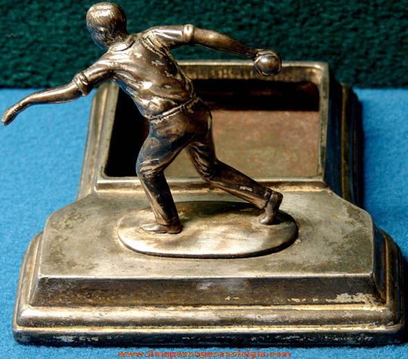 1935 - 1936 Mens Bowling League Metal Cigarette Ash Tray Trophy