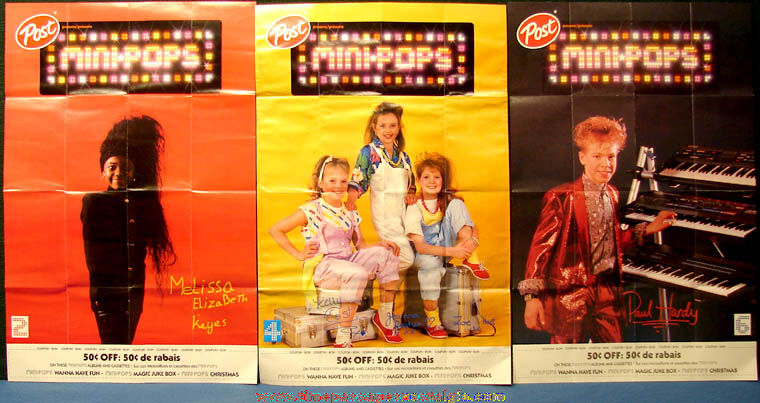 (7) Unused 1988 Canadian Post Honey Comb Cereal Prize Mini Pops Child Star Posters