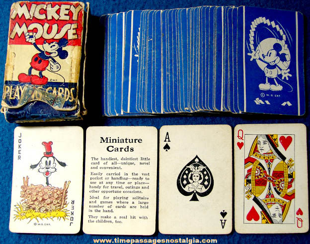 Boxed 1936 Walt Disney Enterprises Mickey Mouse Miniature Playing Card Deck
