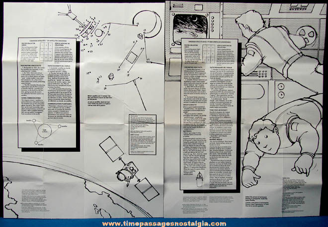 (4) Different 1985 Post Cereal Prize Canadian Achievements in Space Posters