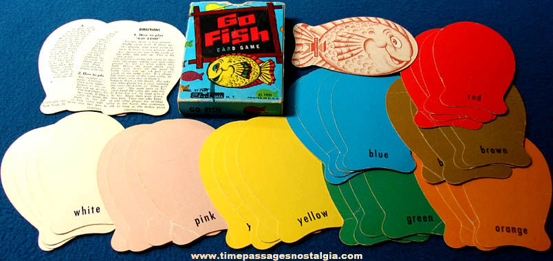 Colorful Boxed 1952 Ed-U-Cards Go Fish Card Game