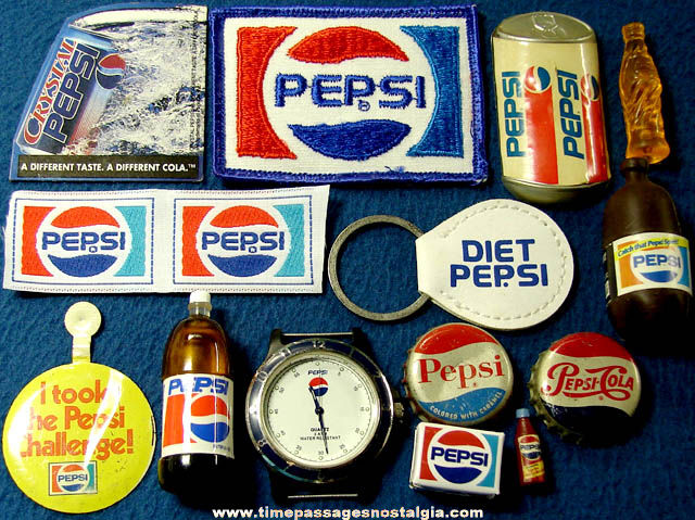 (15) Small Old & New Pepsi Cola Soda Advertising Items