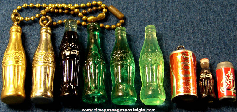 (9) Old Miniature Coca Cola Advertising Bottles & Cans