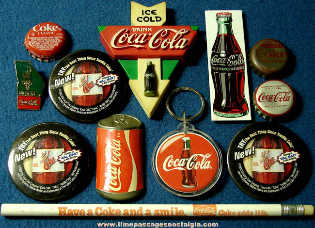 (12) Small Old & New Coca Cola Soda Advertising Items