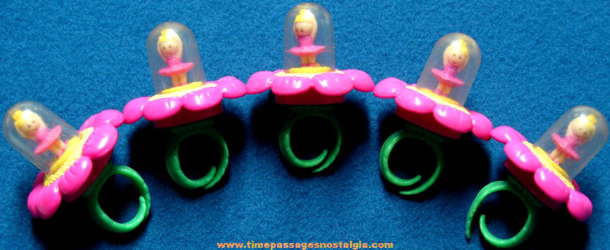 (5) ©1994 Polly Pocket Character Ballerina Toy Rings