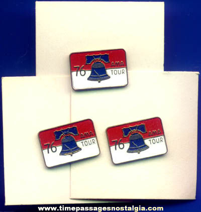 (3) Unused 1976 Bicentennial American Motorcycle Association AMA Tour Pins