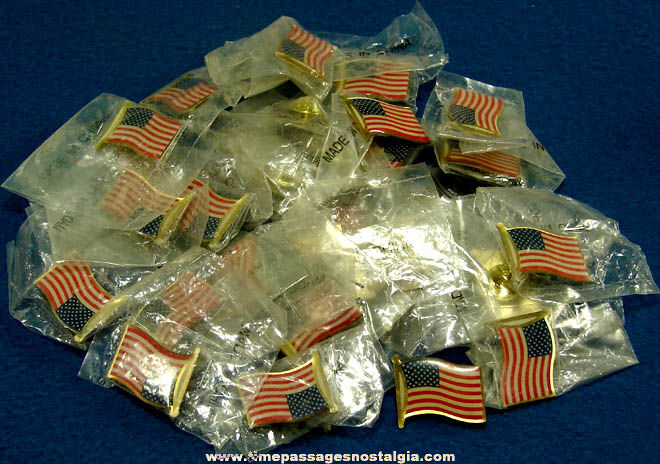 (30) Unopened & Unused American Flag Pins