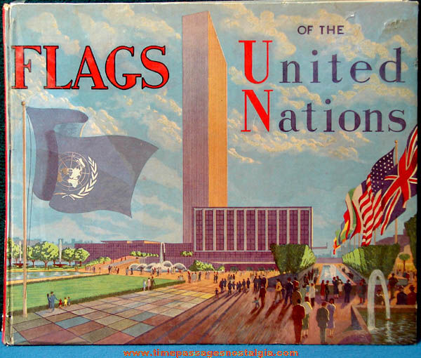 ©1950 Flags of The United Nations Hard Back Book with Stickers