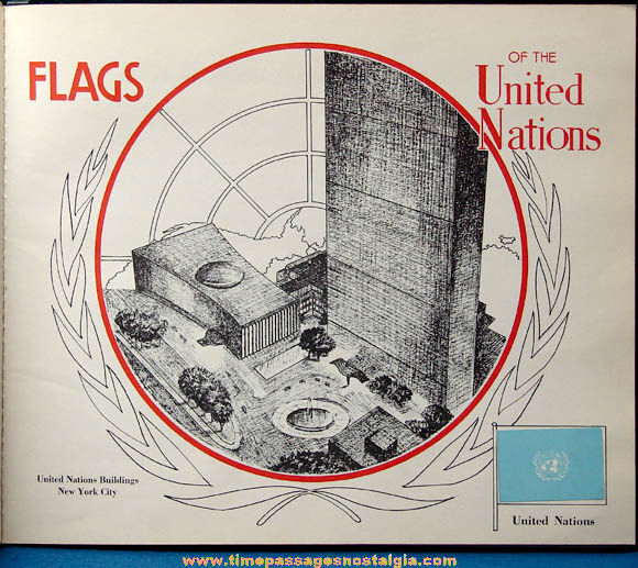 ©1950 Flags of The United Nations Hard Back Book with Stickers