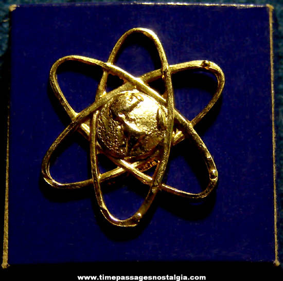 Unused Metal Earth Globe Atomic Symbol Pin