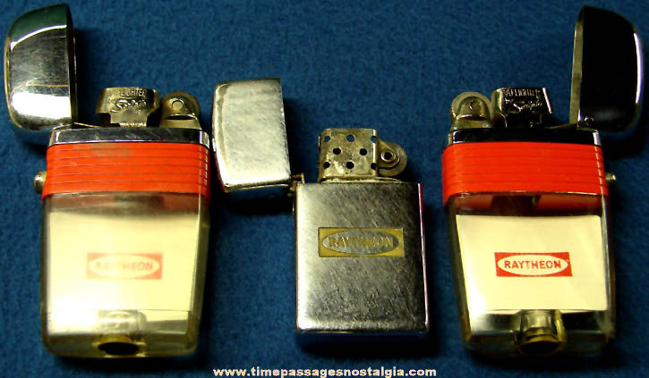 (3) Old Raytheon Advertising Cigarette Lighters