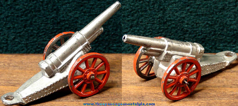 Old Miniature Metal Barclay or Manoil Military Toy Cannon