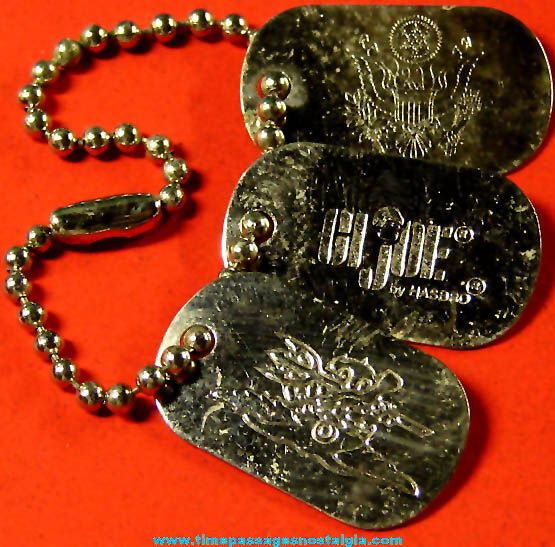 (3) Old Metal Hasbro G.I. Joe Miniature Toy Military Dog Tags