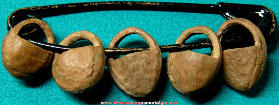 (5) Old Carved Miniature Fruit Pit Baskets