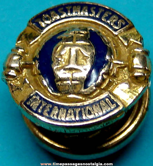 Old Toastmasters International Gold Filled Screw Back Lapel Stud Button Jewelry Pin