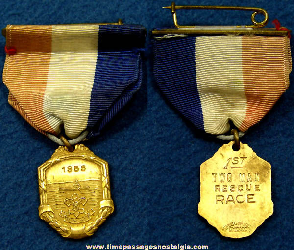 1955 Boy Scouts Two Man Rescue Race 1st Prize Award Medal