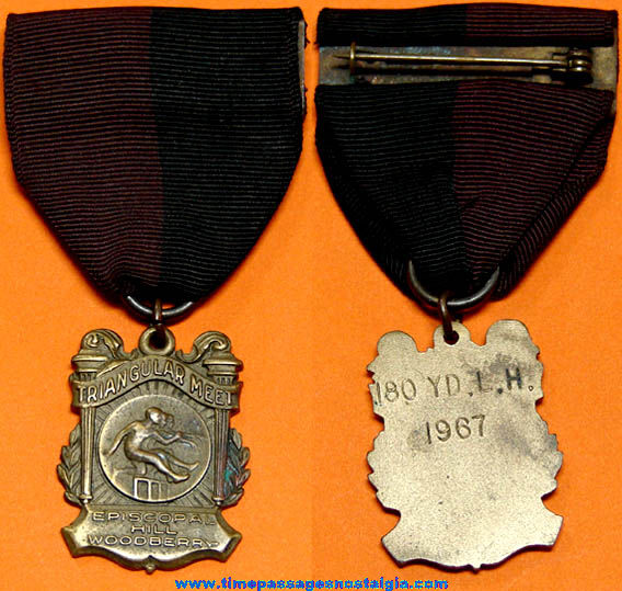 1967 Episcopal Hill Woodberry Triangular Meet Track Sports Award Medal