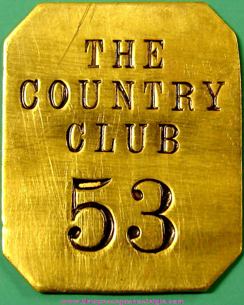 Old Numbered Brass Country Club Token