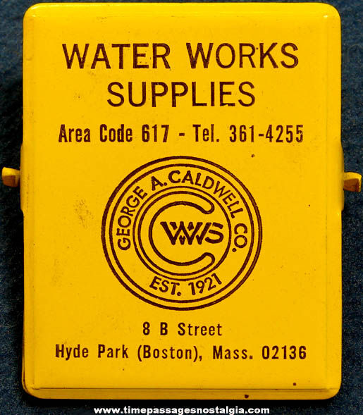 Old Unused George A. Caldwell Company Water Works Supplies Advertising Metal Clip