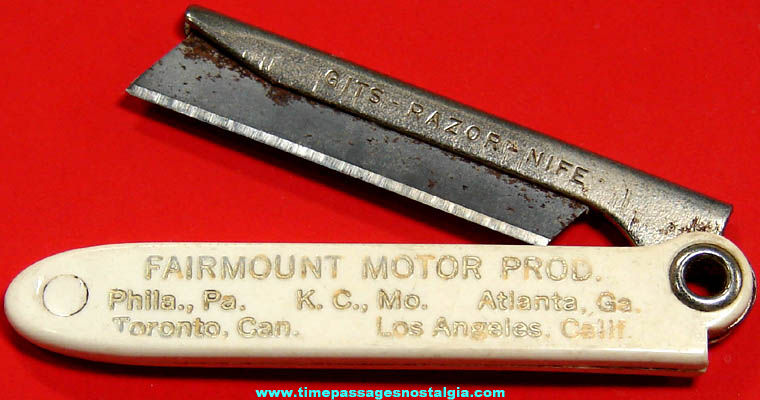 Old Fairmont Motor Products Advertising Premium Razor Knife