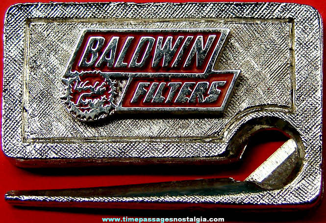 Old Unused Metal Baldwin Filters Advertising Premium Razor Letter Opener