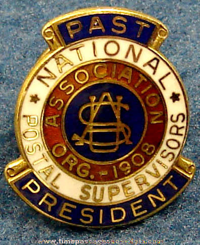 National Postal Supervisors Association Past President Enameled Gold Filled Pin