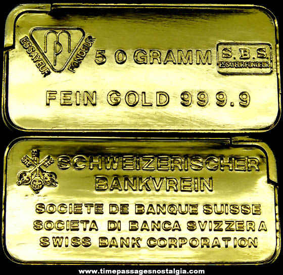 Swiss Bank Gold Ingot Bar Butane Cigarette Lighter