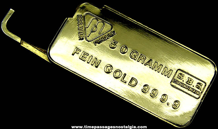 Swiss Bank Gold Ingot Bar Butane Cigarette Lighter