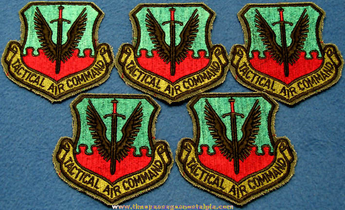 (5) Old Unused United States Air Force Tactical Air Command Insignia Cloth Patches