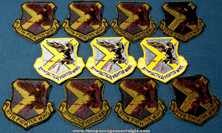 (11) Old Unused United States Air Force 37th Tactical Fighter Wing Insignia Cloth Patches