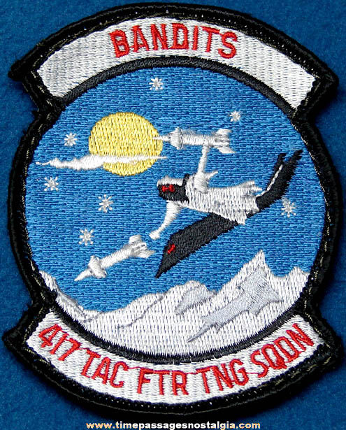 Old Unused United States Air Force 417th Tactical Fighter Squadron Insignia Cloth Patch