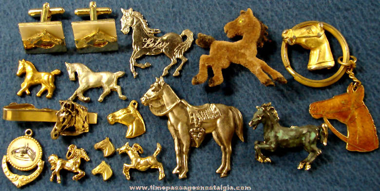 (17) Small Old Horse Animal Jewelry Items