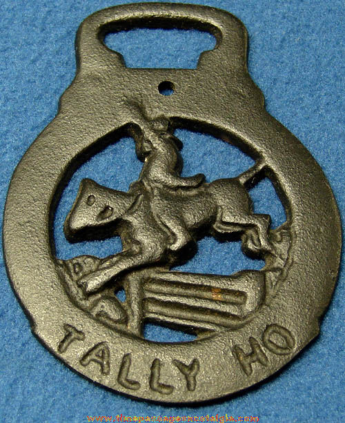 Old Tally Ho Jumping Horse & Rider Cast Iron Wall Hanging
