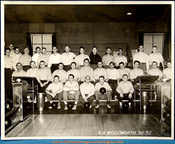 (3) Different Large Old Black & White Bowling Team Photographs
